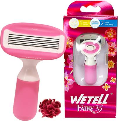 ARSHIA WETELL Fairy 5 Mini Body Razor for Women with 2 Extra Razor Cartridges - Pink, Women