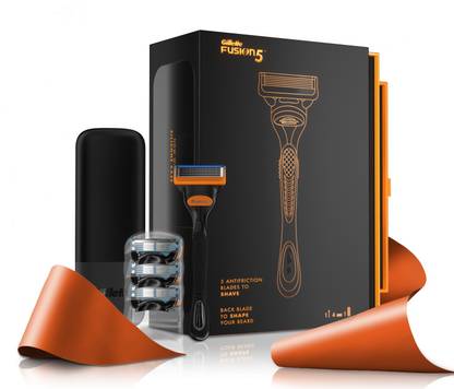 Gillette Fusion Premium Gift Set for Men|1 Handle, 4 Cartridges, 1 Travel Case, Men