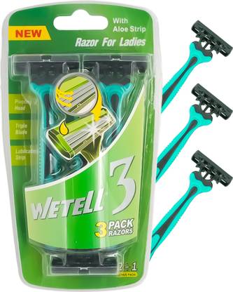 NE Furniture Triple Blade Razors for Ladies with Aloe Comfort Strip, Women