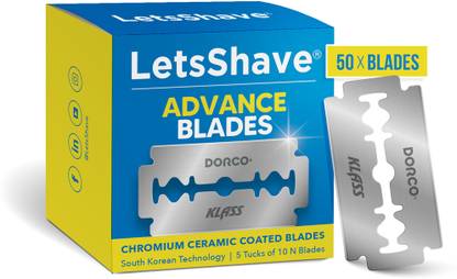 LetsShave Advanced Double Edge Razor Blades | Stainless Steel blades for Signature Razors, Men