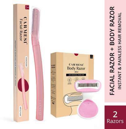 Carmesi Face & Body Razor Combo | 1 Face Razor & 1 Body Razor Mini, Women