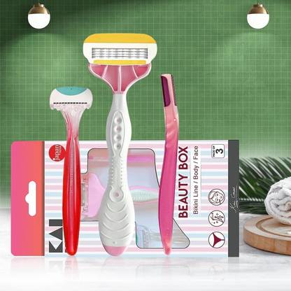 Kai Beauty Box, All-in-one Combo For Women - Bikini Line, Body & Face Razor, Women