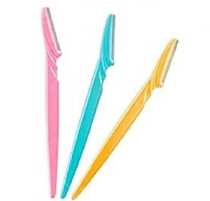 SIOPAWORLD 3 Pcs Eyebrow, Neck, Face, Upper Lips Unnecessary Hairs Shaping Trimmer Unwanted Hair Removal Shaper Shaver Disposable Razor Tool, Men & Women