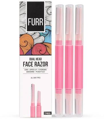 FURR by peesafe Face & Eyebrow Razor for Women with Dual Head - 3N Reusable Up To 5 Times, Women