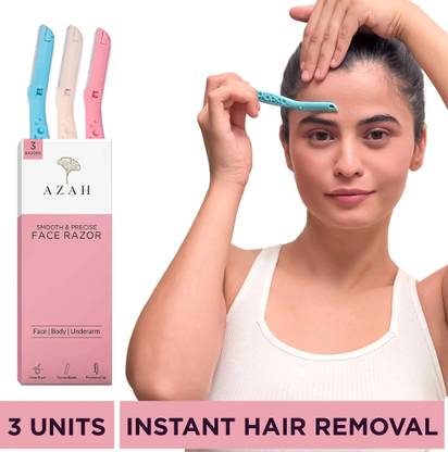 AZAH Reusable Face Razor For Women Facial Hair | Eyebrows, Upper Lip,Peach Fuzz,Chin|, Women  (Pack of 3)