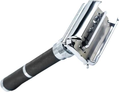 UBRONIK Double Edge Butterfly Open Razor with Long Handle for Smooth Shaving, Men