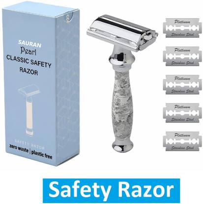 Sauran Pack of 1 Shaving Razor Double Edge Butterfly Safety Razor SRB44, Men