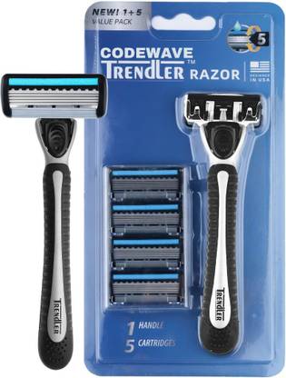 CODEWAVE Trendler Shaving Razor for Men (Handle + 5 Cartridges), Men