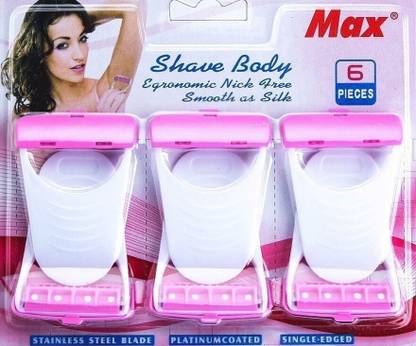 MAX Safit Woman Shave Body Stainless Steel Disposable Razor, Women