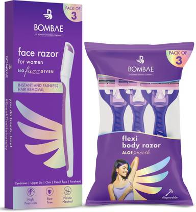 Bombae Facial and Body Hair Removal Razor for Women Combo, Women