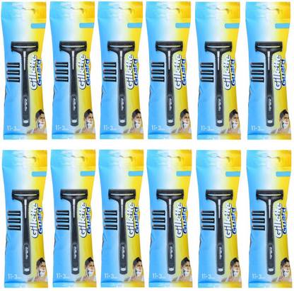 Gillette Guard Manual Shaving Razor Blades - 12Razor With 36 Cartridges, Men