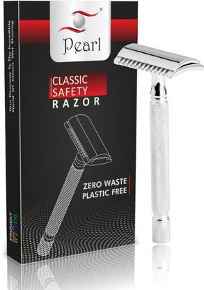 Pearl Shaving Open Comb Saftey Razor for Men with Chrome Finish, Men