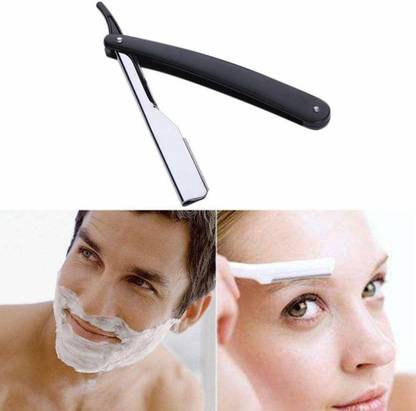 organim Trandig Professional Barber's Design Plastic Handle Razor Blade Holder Stainless Steel, Men & Women