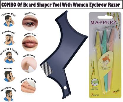 mapperz Beard Shaper With Razor 3/ Beard Shaper Tool/Men Grooming Kit, Men & Women
