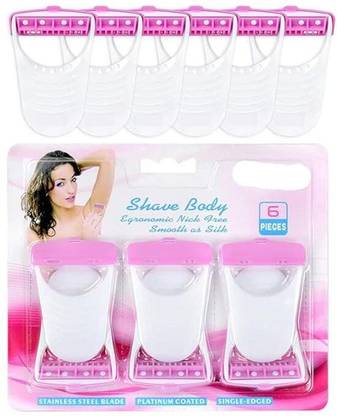 Skyepic Women's Disposable Plastic Skin Hair Remover Safty Stainless Razor, Women