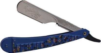 ROYAL SHOP Mini Stainless Steel Unique Slide Straight Edge Barber Ustra Razor For Men, Men & Women