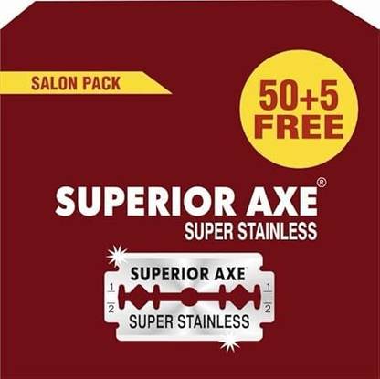 superior axe Stainless Razor Blades, (Pack of 6 with 50+5 blades in each pack), Men