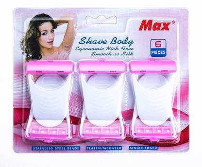 BeeJaySarees body razor women_Disposable MAX Body & Bikini Shaving Razor(6 Pcs Blade), Women