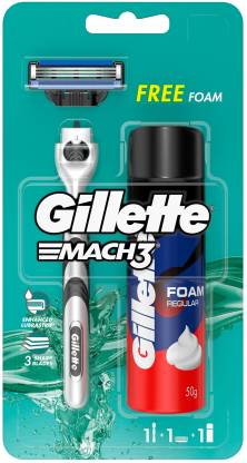 Gillette Mach 3 Savings Pack: Buy Shaving Razor, Get Classic Pre Shave Foam 50g