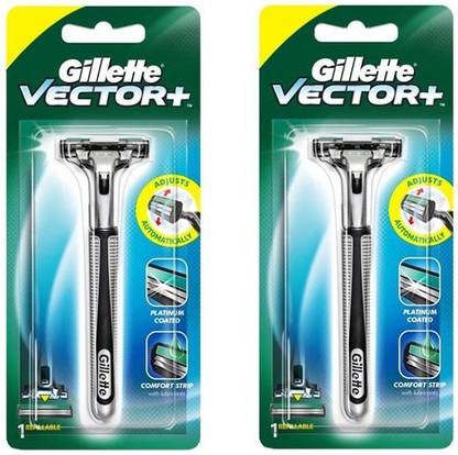 Gillette Vector Plus Manual Shaving Razor, Men