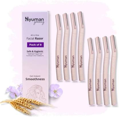 Hyuman Eyebrow & Facial Razor for Women| Chin, Upperlip, Sideburns, Forehead | Reusable, Women