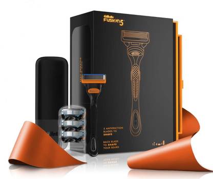 Gillette Fusion Premium Gift Set for Men 1 Fusion Manual Handle, 4 Cartridges, Men
