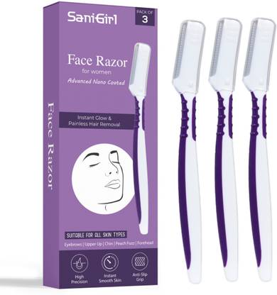 SaniGirl Face Razor For Women | For Eyebrows, Upper Lip, Forehead & Chin (Pack of 3), Women
