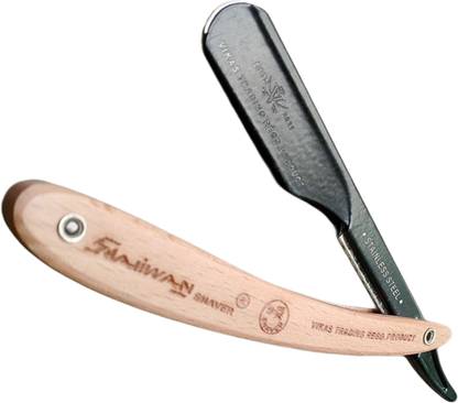 BYGO STRAIGHT SHAVING RAZOR IN WOODEN HANDLE WITH ONE BLADE, Men & Women