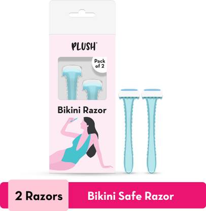 प्लश Bikini Razor | Pack of 2 | Reusable Safe Hair Removal For Bikini Line |