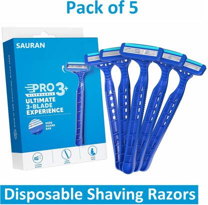 Sauran Pack of 5 Disposable Shaving Razors SRB67, Men