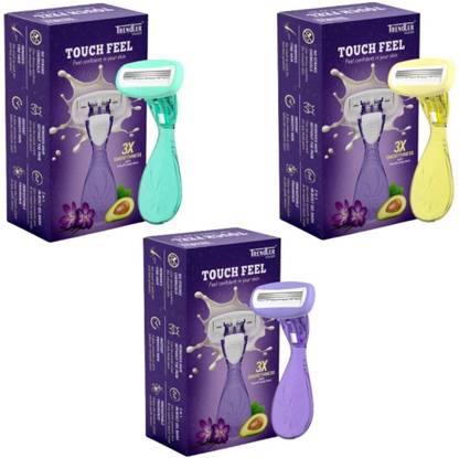 TRENDLER Touch Feel Razor 3 Blade Mini Travel razor with Compact case, Women