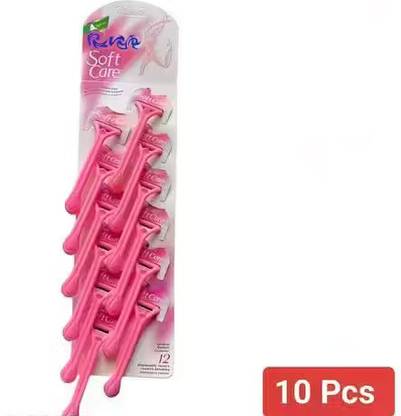 beauty bounty Soft Care Disposable Razors, Pink, Pack of 10, Men & Women