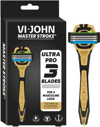 VI-JOHN Master Stroke Ultra Pro 3 Blade Shaving Razor for Men, Men
