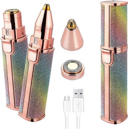 UBRONIK Purple Lipstick Shape 2 in 1 Facial Hair Remover & Shaver Waxing-Free Painless, Women