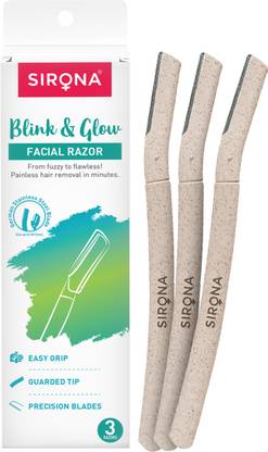 SIRONA Reusable Blink & Glow Face Razor for Women | Upper Lip, Eyebrows, Women