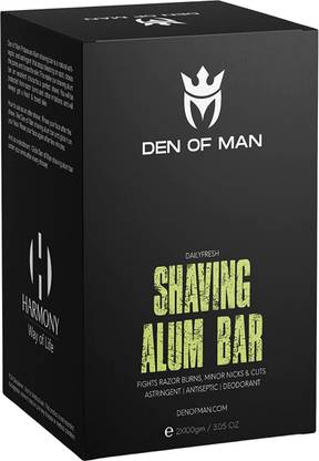 Den of Man 2 Pieces of 100gm Shaving Alum Stone Bar fitkari for Razor Burns, Minor Cuts Shaving Soap