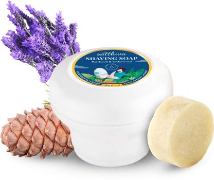Satthwa Organic Shaving Soap for Silky Smooth Shaves | Patchouli & Cedarwood | Hydrating Shaving Soap
