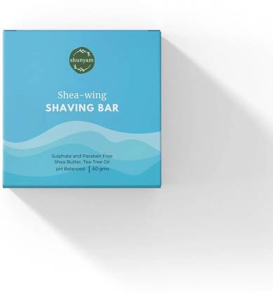 Shunyam Shea Butter Shaving Bar | Natural Shaving Bar | 60g with Travel Friendly Tin Shaving Soap
