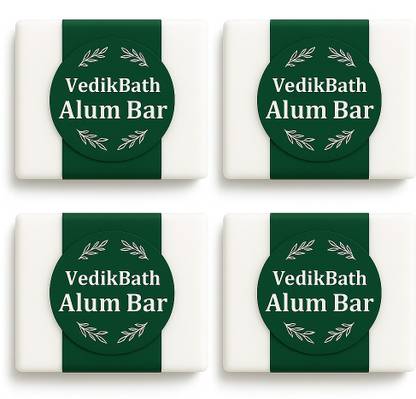 VedikBath Alum Bar 100g (Pack of 4) Shaving Soap