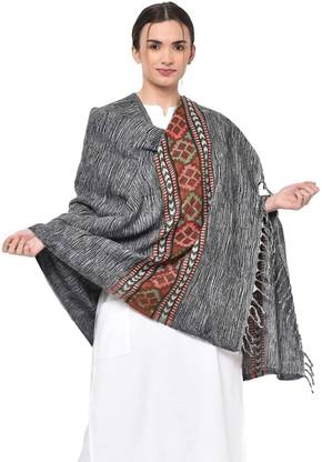 Royal-E-Kashmir Wool Self Design Women Shawl