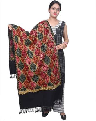 SSKfashions Acrylic, Wool Embroidered Women Shawl