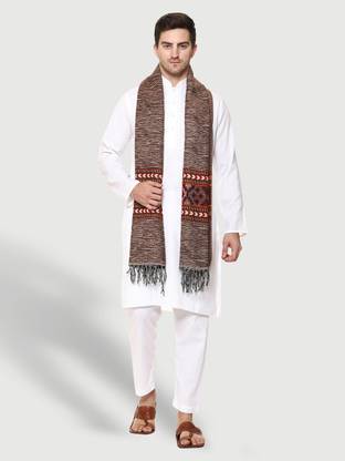 GREEN AGRITECH Polyester Wool Blend Woven Men Shawl