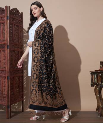 MORKEL Wool Woven Women Shawl