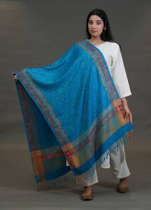 SHIFNEEN Acrylic Self Design Women Shawl