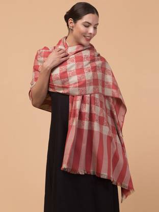 Tweedle Acrylic Checkered Women Shawl