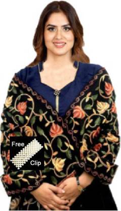 RADHE PRODUCTS Wool Embroidered Women Shawl