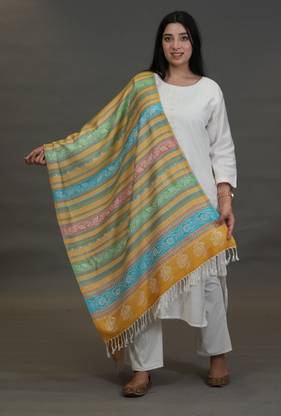 SHIFNEEN Acrylic Striped Women Shawl