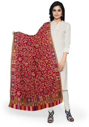 kaps Wool, Pashmina Printed, Floral Print, Woven Women Shawl