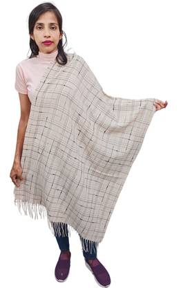BE SWADESHI Pashmina Checkered Women Shawl