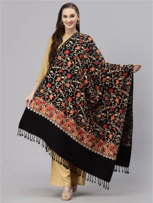 GK VILLA Wool Embroidered Women Shawl